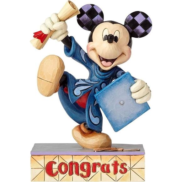 Disney Traditions Jim Shore "Congrats" Grad Mickey Mouse Figurine by Enesco - Picture 1 of 11